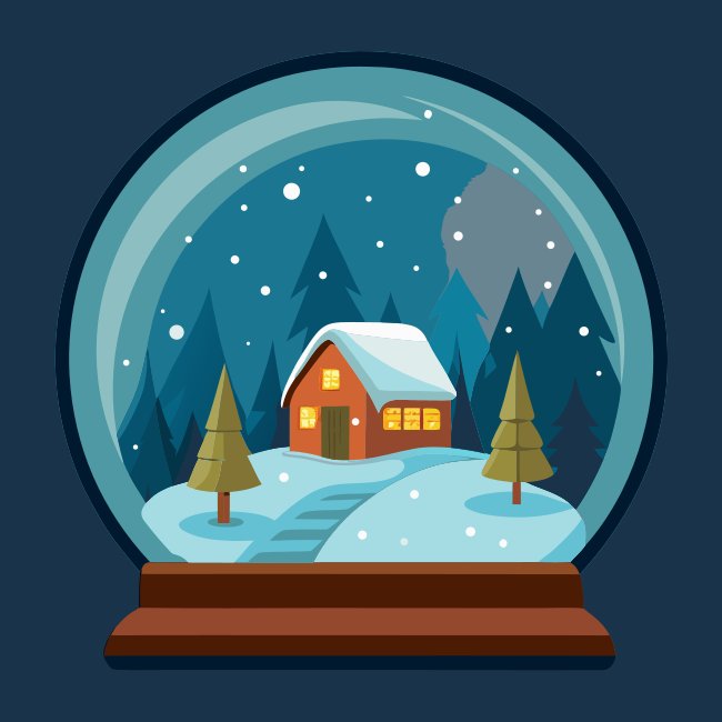 Snow Globe With Tiny Cabin And Snow