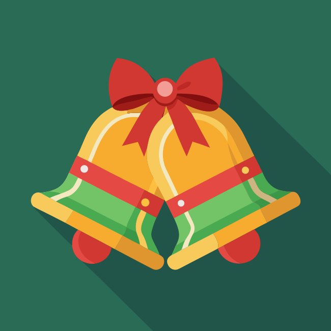 Jingle Bells Pair With Ribbon Flat Icon