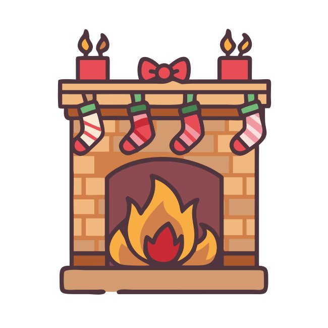 Cozy Fireplace With Stockings