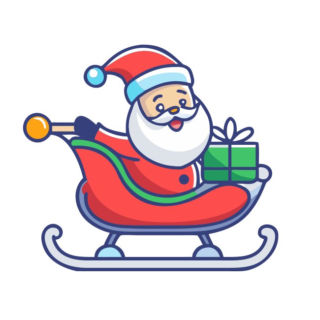 Jolly Santa On Sleigh