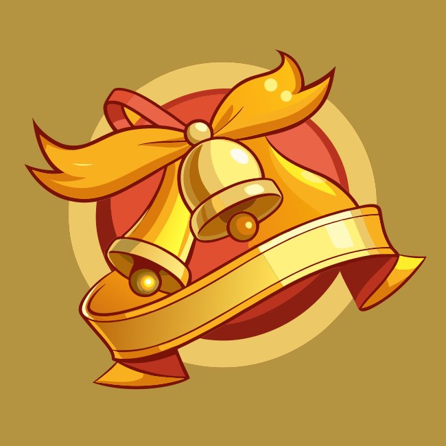 Golden Bells Ribbon Vector