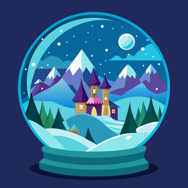 Magical Snowglobe Scene Svg