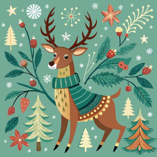 Rustic Woodland Reindeer Ornament Pattern