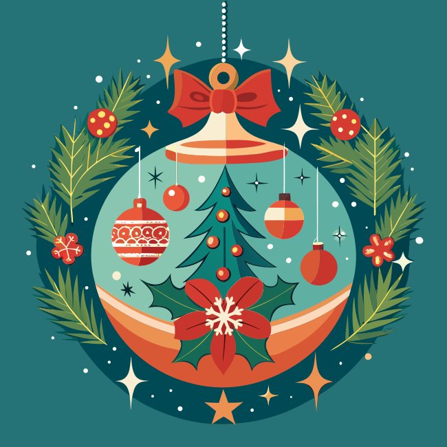 Vintage Christmas Card Svg