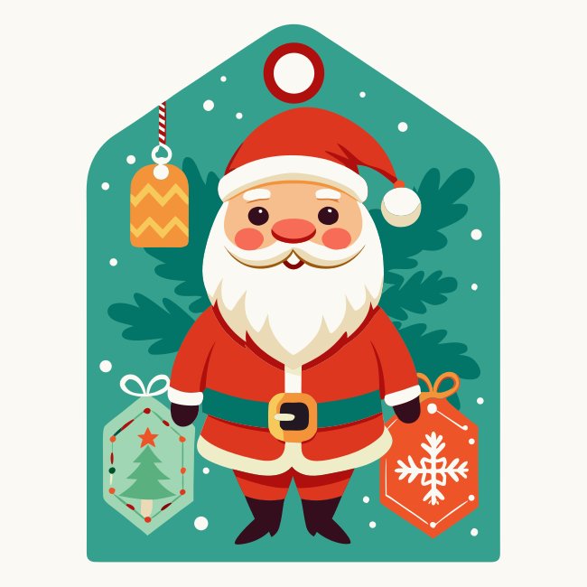 Vintage Santa Claus Gift Tag Set