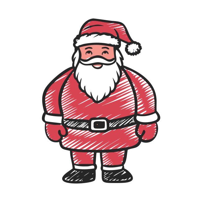 Santa Claus Christmas Icon Uneven Fill