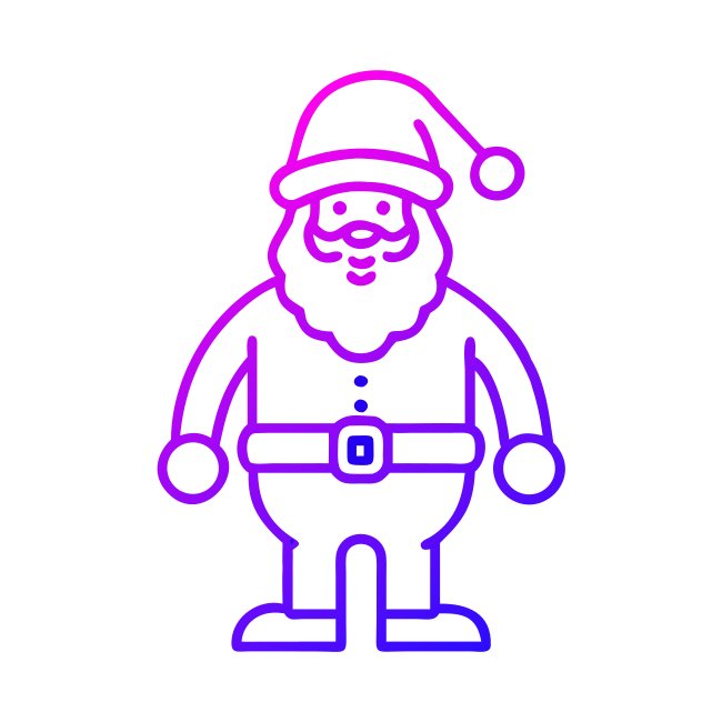 Santa Claus Christmas Icon Outline Gradient