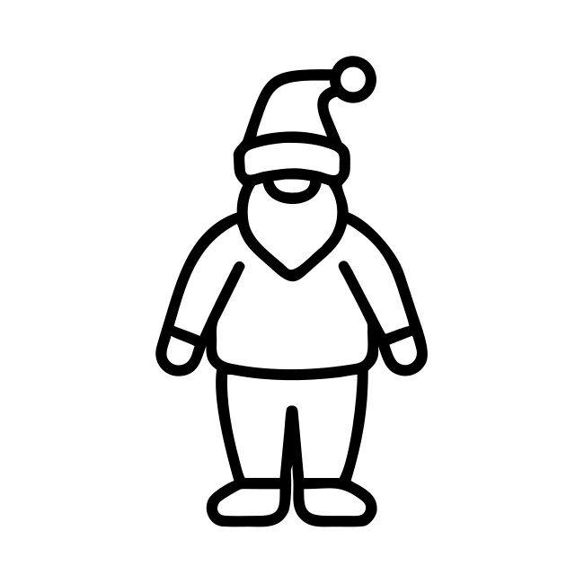 Santa Claus Christmas Icon Outline