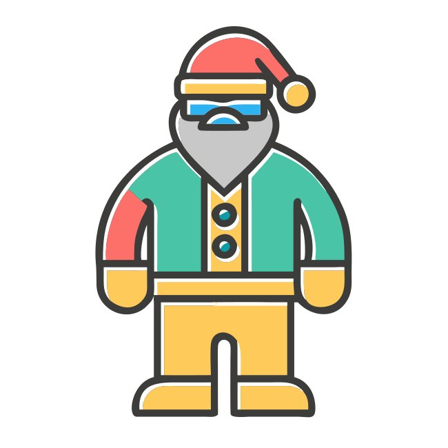 Santa Claus Christmas Icon Offset Fill