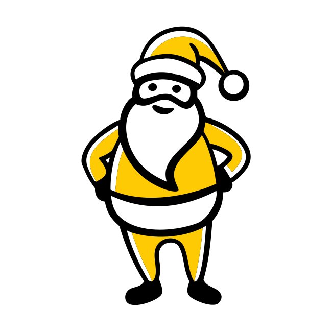 Santa Claus Christmas Icon Doodle Fill