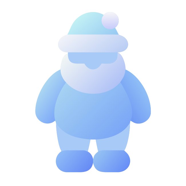 Santa Claus Christmas Icon Colored Shapes Gradient