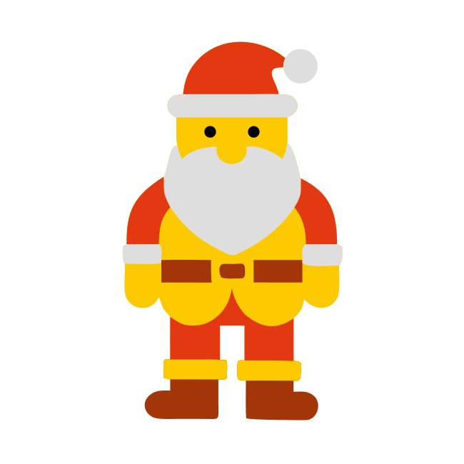 Santa Claus Christmas Icon Colored Shapes
