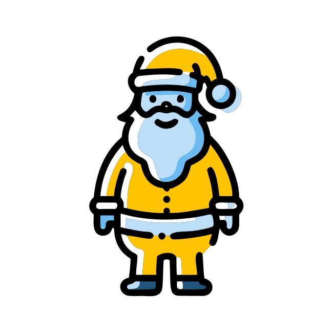 Santa Claus Christmas Icon Broken Line