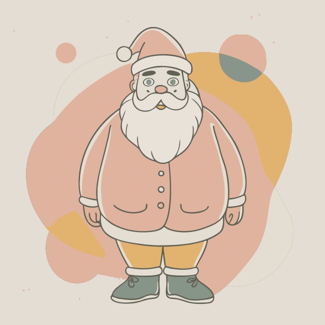 Santa Claus Christmas Vector Illustration Line Circuit