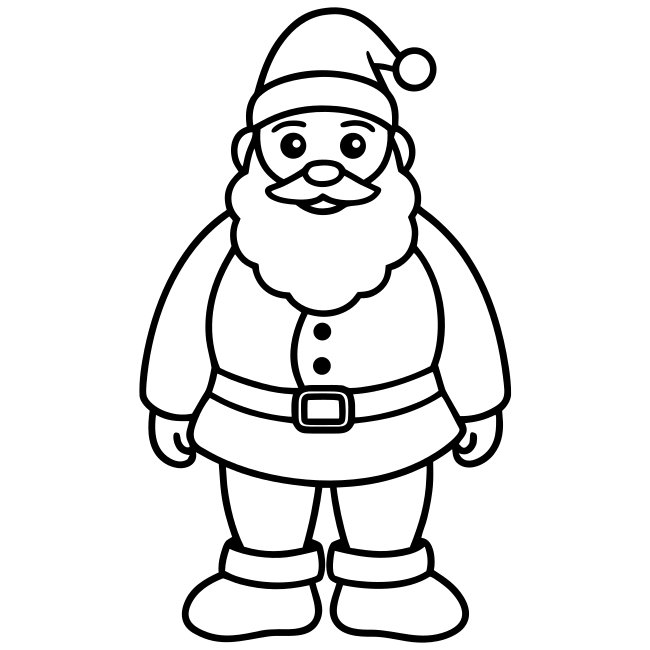 Santa Claus Christmas Vector Illustration Line Art