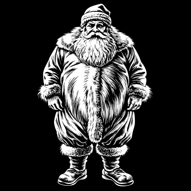 Santa Claus Christmas Vector Illustration Engraving