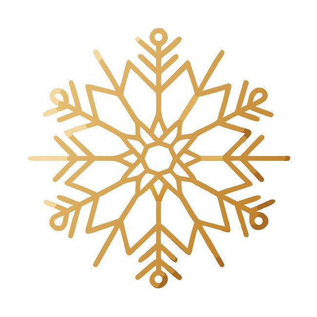 Art Deco Snowflake With Gold Outline Vector