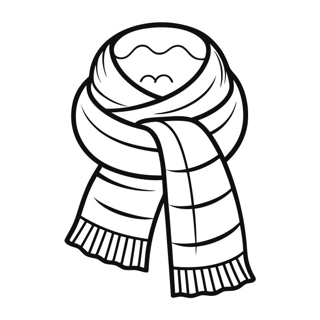 Cozy Winter Scarf Outlinedesign Vector