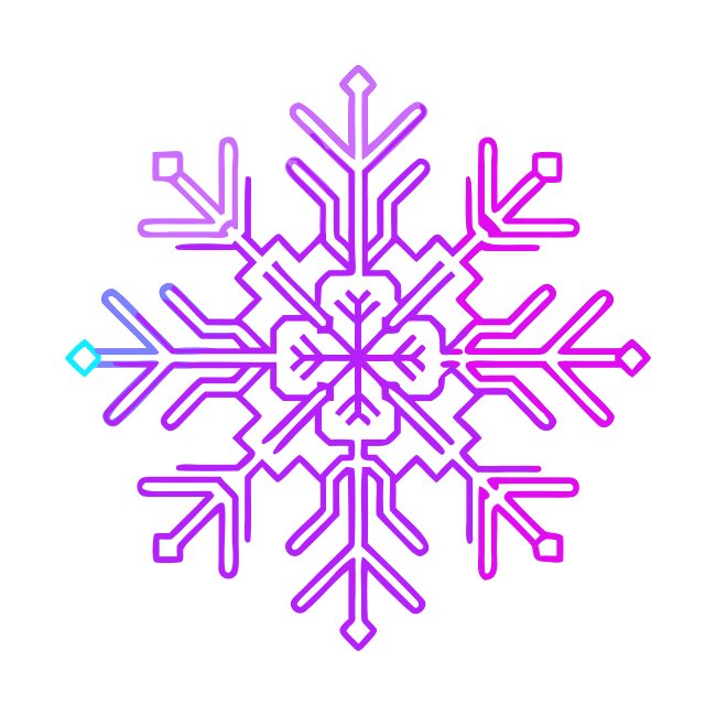 Cyberpunk Neon Snowflake Vector Graphic
