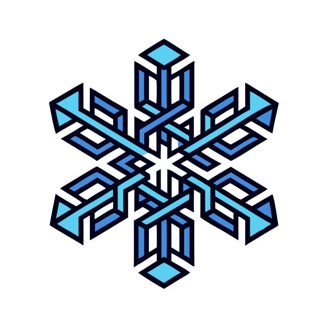 Escher Style Impossible Snowflake Vector Design