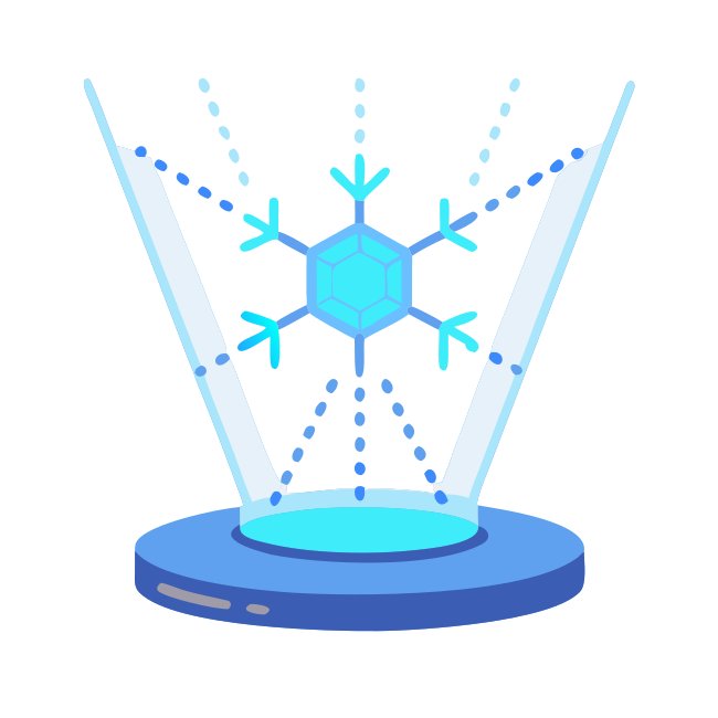 Futuristic Glowing Hologram Snowflake Vector