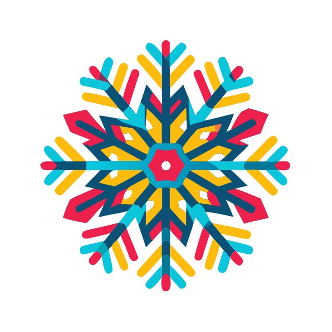 Pop Art Snowflake With Bold Colors Vector