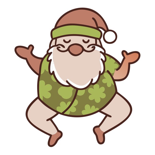 Santa In Hawaiian Shirt Hula Dancing