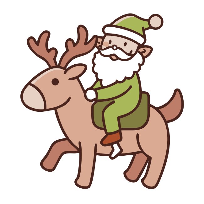 Santa Riding Reindeer Like A Cowboy