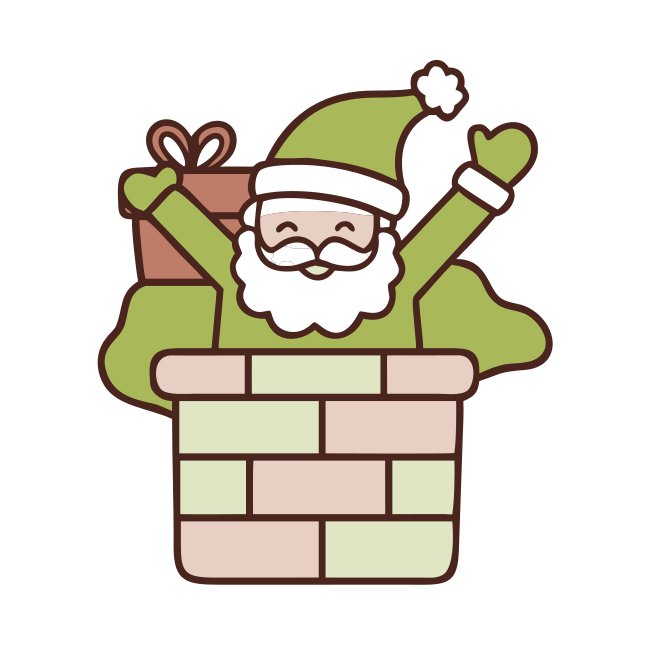 Santa Stuck In Chimney With A Comic Book