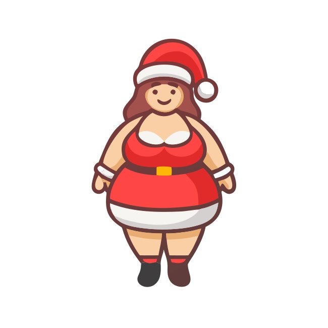 Curvy Female Santa Woman Standing Svg