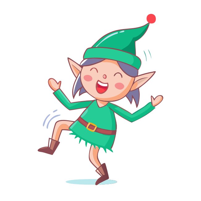 Naughty Elf Dancing Vector Art