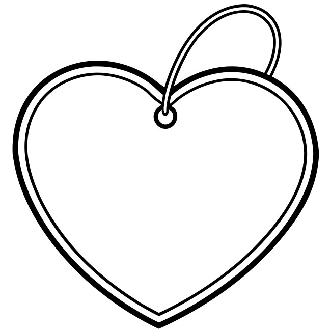 Artsy Heart Shaped Gift Tag Mockup With Sleek Outline And Center Hole