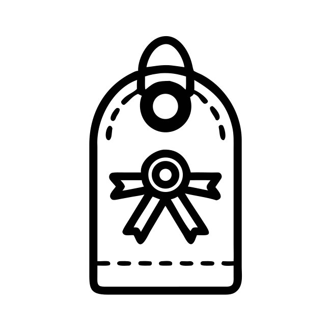 Luxurious Arched Label Gift Tag With Refined Etched Design And Central Reinforced Hole