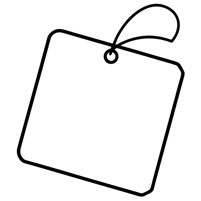 Minimalistic Square Gift Tag Mockup On White Background Showing Clean Flat Design