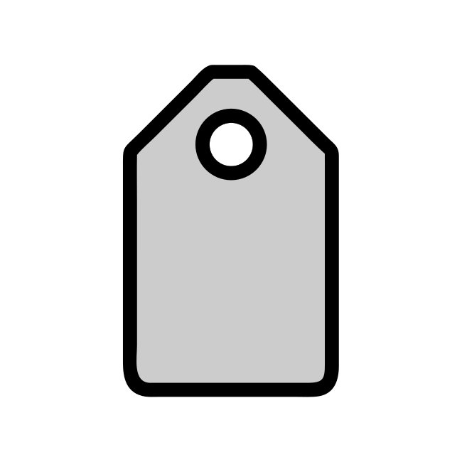 Rectangle Shaped Gift Tag With Soft Edges And Uniform Hole Aligned Top Center