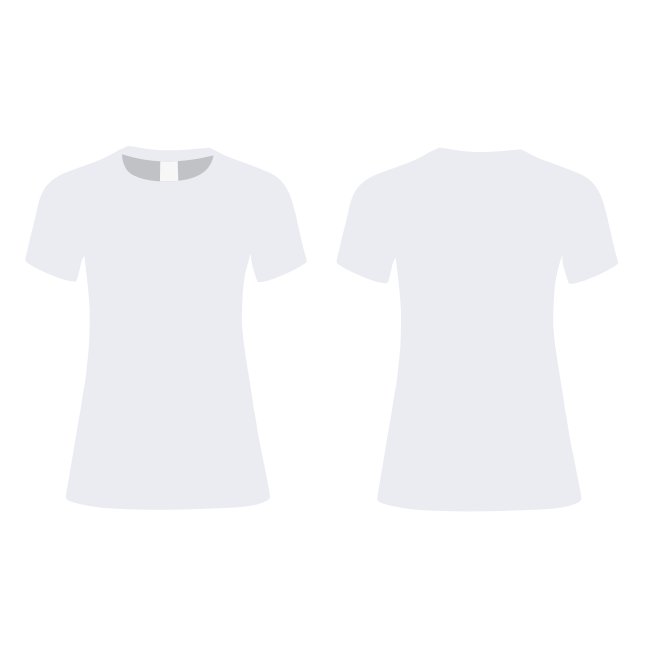 Womens White T Shirt Back And Front View Vector Svg Template