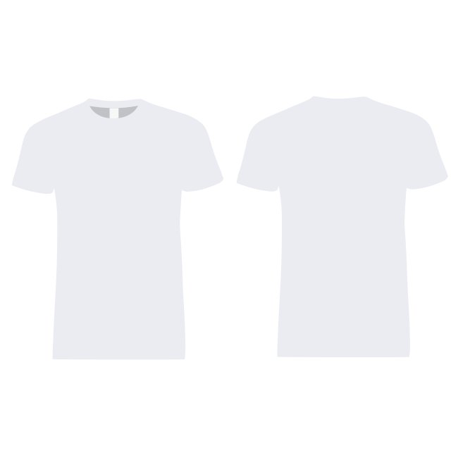 White T Shirt Front And Back View Vector Template