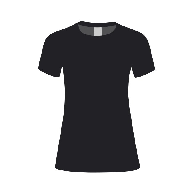 Womens Black T Shirt Front View Mockup Vector
