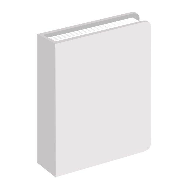Standing White Book Cover Vector Mockup