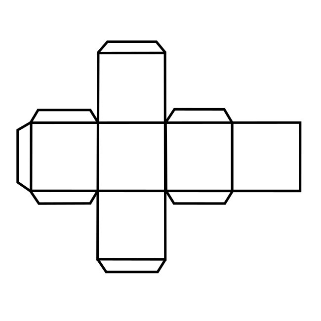 Blank Cube Vector Die Cut Printout Template For Kids