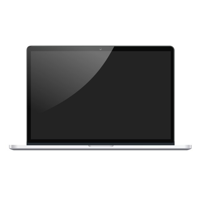 Front View Macbook Vector Svg Mockup