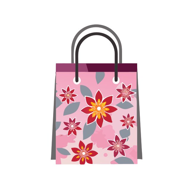 Floral Shopping Bag Vector Design