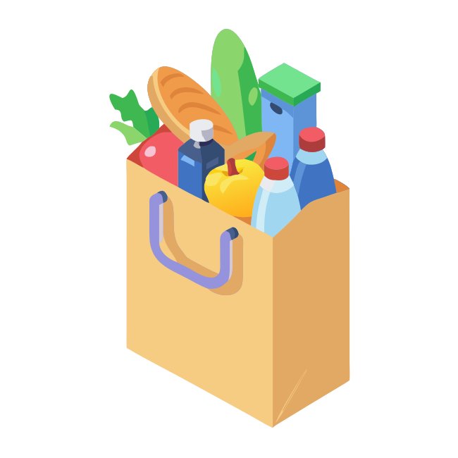 Grocery Shopping Bag Filled With Items Vector Svg