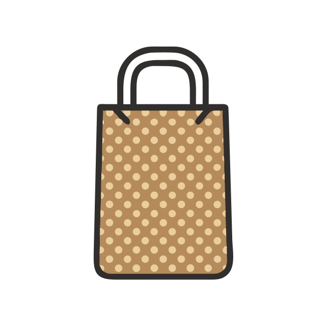 Paper Dotted Shopping Bag For Illustration Vector