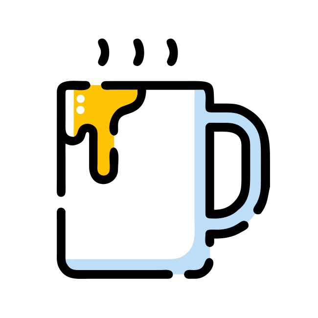 Abstract White Mug Icon Line Art Style