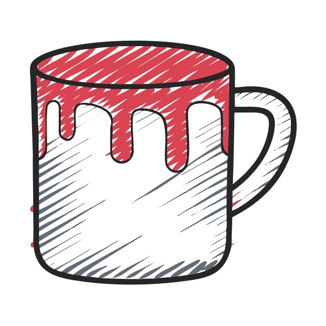 Artistic Hand Drawn White Mug Icon Design Svg