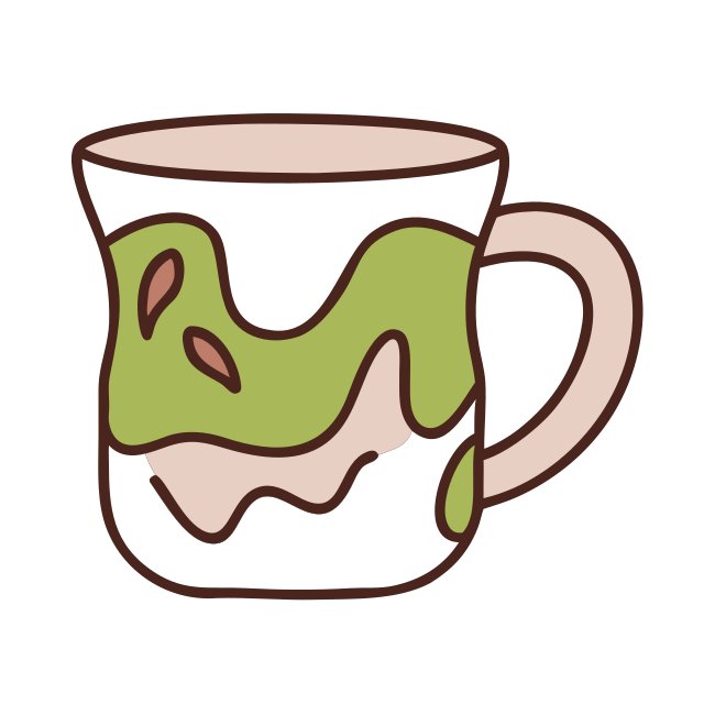 Artistic White Mug Icon On Plain Canvas