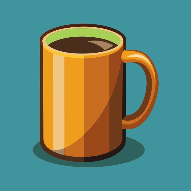 Classic Mug Svg Vector Clipart With Subtle Shadows