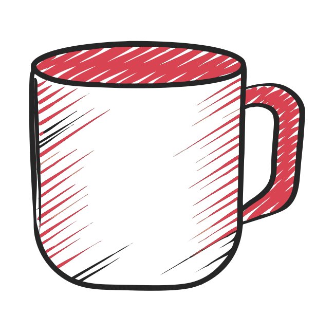 Hand Drawn White Mug Icon Design