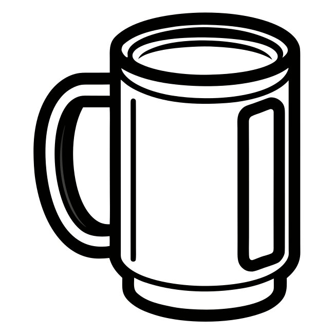 Minimalist Black And White Mug Outline